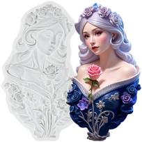 Goddess Silicone Molds Flower Lady Fondant Mold Cake Decorating Tools Cupcake Topper Chocolate Candy Craft Gum Paste Polymer Clay pilka spalva