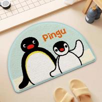 Cute cartoon pingu penguin family imitation cashmere bathroom bathroom absorbent floor mat bedroom cloakroom carpet 40x60cm15.7x23.6in