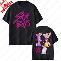 KPop Demon Hunters Movie Saja Boys Tshirts Men Women High Quality Cotton Fashion Tops Hip Hop Harajuku Regular Short Sleeve Tees S