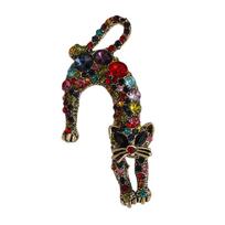 Colorful Cat High-end Elegant and Gorgeous Animal Lazy Catwoman Brooch 2*5CM