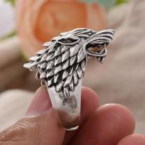 Domineering Wolf Head Design Retro Thai Silver Man Punk Rock Party Ring  Gifts No Fade Cheap resizable