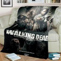 3D Horror TV The Walking Dead TWD Blanket,Soft Throw Blanket for Home Bedroom Bed Sofa Picnic Travel Office Cover Blanket Kids 75x90cm gray