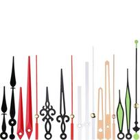6/10/14 Set Multicolor Clock Hands DIY Accessories Multiple Sizes Hour/Minute/Second Pointer Easy Install Mixed Pattern white