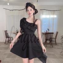 Modern Ruffled One-Shoulder Flare Dress - Spring 2026 Women's Collection Large juoda