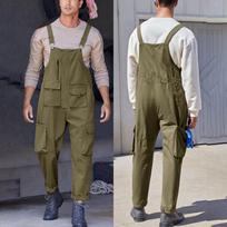 Vyriški kombinezonai su antkrūtiniais, skirti vyriškam darbui Dungarees Unisex Workwear Romper Oversized Jumpsuit XXL armijos žalia spalva
