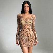 Sex underwear leopard print onesie skin tone printed leopard print one-piece stockings Sex underwear can be labeled 45-75kg wear