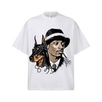 Snoop Dogg Graphic TShirt Unisex Oversized Hip Hop Rapper Casual Cotton Short Sleeve Retro Hypebeast Urban For Youth M white