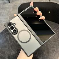Matte Armor Clear Case for Samsung Galaxy Z Fold 7 6  4 fold7 ZFold Magnetic Transparent Hinge Shockproof Cover Galaxy Z Fold4