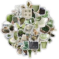 60 Green Stickers & iPad Screen Protector Set: Fresh Style DIY Journal Storage Box, Waterproof beige