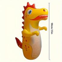 [Dinozauras | Pripučiamas] Patvarus PVC Dinozauro Pripučiamas Bokso Kriaušė Vaikams | Lauko Mankšta ir Žaidimas orange