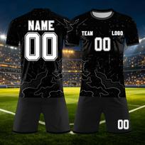 Customizable DIY Two Piece Sports Jersey Set Short Sleeve Shirt and Shorts Personalized Number Team Uniform S juoda