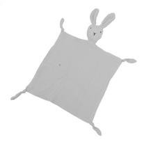 Baby Security Blanket Soft Cotton Bunny Lovely Adorable Baby Comfort Blanket for Sleeping Light Gray