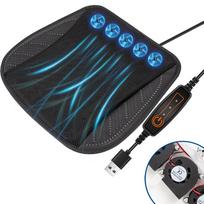 Vasaros vėsi sėdynės pagalvėlė su USB ventiliatoriumi, kvėpuojanti, ventiliuojama sėdynės pagalvė, aušinimo oru neslystanti automobilio dalys Black USB Model#0