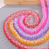 2.5cm Double-Layer Lace Trim for Skirt Hem & DIY Basket Decoration 2.5cm Pink