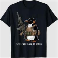 T-Shirt Flight was Never an Option Tactical Penguin funny Bird MemeWill be opened in a new window or tab M black