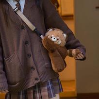Raudonosios pandos pliušinis kuprinė Mielas pliušinis lėlė Moterims per petį kailinis minkštas peties krepšys stovyklavimui kelionėms vakarėliui moters gimtadienio dovana black