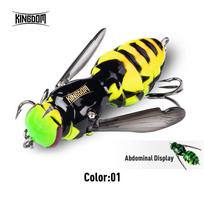 Kingdom Wasp Crawl Bait 4.2g 40mm 6.6g 48mm Floating Insect Bionic Swimbaits Topwater Hard Baits For Bass Carp Pike Fishing (as the picture,40mm 4.2G) black