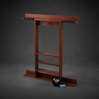 Wall Mounted Pool Cue Rack Sturdy Wood Billiard Sphere And Stick Rack Pool Cue Wall Organizer Space-Saving Design For Basement