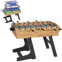 13-in-1 sulankstomas daugiažaidimų stalas, žaidimų stalas, stalo futbolas, biliardas, vaikams ir suaugusiems, 120 x 106 x 82 cm, šviesus riešutas 120 x 106 x 82 cm