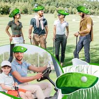 Juokinga golfininko bereto kepurė Golfo tematikos vakarėlio galvos apdangalas su golfo kamuoliuko vėliavėle ir laukeliu Vyrui Moteriai Naujoviška kostiumo kepurė Vakarėlio aksesuarai A
