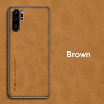 Prabangus odinis dėklas, skirtas Huawei P20 P30 Pro P30 Lite, silikoninis apsauginis telefono dėklas, skirtas Huawei P50 P40 Pro Plus P40 Lite P20 ruda