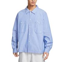 Nike Swoosh Chambray Life Premium Comfortable Fashion Skin-Friendly Long Sleeve Shirt Men shirts HV0883-411 M