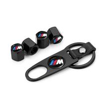 Automobilio Padangos Ventilio Dangtelis Rato Stūmoklio Dangtelis su Veržliarakčio Raktų Pakabuku BMW M Performance 320 325 E28 E30 E34 E36 E39 E46 E52 E53 E60 Z3 Z4 black