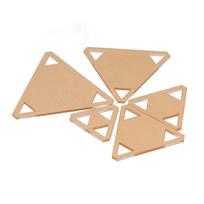 5Pcs Painting Templates Acrylic Triangular Geometric Reusable Copy Drawing Stencils Boards beige