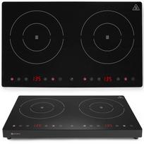 Adjustable induction cooker with touch panel, 2 heating zones, Black Line, diameter 22 cm, 3500 W, Hendi 239414