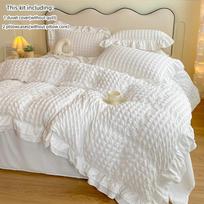 3pcs Korean lace Bedding set seersucker Duvet Cover Set (1*Duvet Cover + 2*Pillowcase, Without Core)for bedroom guest room 135x200cm3pcs balta