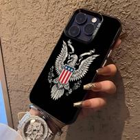 JAV Vėliavos Amerikietiškas Telefono dėklas iPhone 17,16,15,14,13,12,11,Pro,XS,Max,Plus,Mini,SE Juodas Cukraus Matinis Smūgiams Atsparus Dangtelis iPhoneX white
