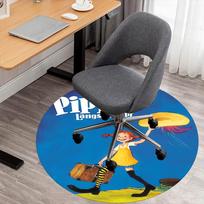 1pc Pippi, Longstocking Round Chair mat Area Rug - Non-Slip, Floor Mat for Office, Bedroom, home decor Christmas Gift p0811357 80cm