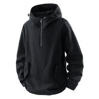 Men's Plus Size Half-Zip Hoodie, Long Sleeve Loose Fit for Spring and Autumn M juoda