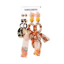Acrylic Ear Jewelry Set Beautiful Dopamine Dangle Earrings Statement Earrings Acrylic Material for Fashionable Women beige
