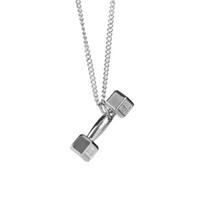 New Gym Dumbbell Pendant Necklace Bodybuilding Necklace Men and Women Sports Barbell Dumbbell Gift Holiday Gift S403