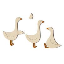 Wood Goose Wall Decor Vintage Boho Goose Nursery Wall Art Funny Animal Wall Poster for Kids Playroom Baby Shower Party Backdrop Sets