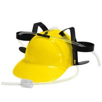 Trendy Plastics Beverage Helmet Headgear Hat Type With straw Beer Beverage Hat Drinking Helmet geltona