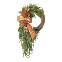 Rustic Hydrangea Wreath with Burlap Bow Farmhouse Wall Door Hanging Decor for Home Garden Wedding Artificial Floral Garland for Spring Summer C brown