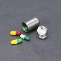 1 vnt Nešiojama vandeniui atspari metalinė kapsulių dėžutė Mini vaistų laikiklis nerūdijančio plieno tablečių dėklas Mini piliulių laikiklis Edc įrankių sandarinimo buteliukas 1