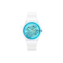 Swatch Kvarcinis Mechanizmas Mėlynas Skaidrus Atsitiktinis Vandeniui Atsparus Laikrodis Unisex Laikrodžiai GW215 Blue blue