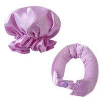 No Heat Hair Curling Rod Headband Satin Bonnet Women Overnight Sleeping Silk Hair Curler Long Hair Curls Roller Styling Tool black