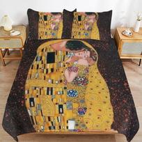 3D Print Gustav Klimt Oil Painting Bedding Set Soft Comforter Cover With 1/2pcs Pillow Shams For Kids Adults Microfiber Quilt Co 135x200cm brown