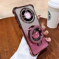 Honor X1B mobile phone case Honor X8A glitter bracket Honor X1B anti-drop Honor X1D X1C protective case Honor 400 overseas version black
