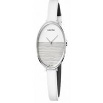 CALVIN KLEIN laikrodis kvarcinis mechanizmas odinis dirželis baltas ciferblatas moteriškas laikrodis 30 metrų atsparus vandeniui, K7A231L6 kvarcas