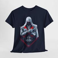 Ezio Auditore Video game Shirt Unisexs Tshirt Crew neck Gift for gamers Assassins L gray