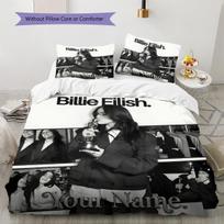 Individualizuoti Billie Eilish patalynės komplektai, Antklodžių komplektas, Antklodės užvalkalas, Pagalvės užvalkalas, Namų gimtadienio dovana(1 * antklodės užvalkalas + 2 * pagalvės užvalkalai, be šerdies) -HE33 135x200cm white