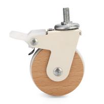Solid Wood Decoration Heavy-Duty Swivel Casters PU Wheels  Hotel Restaurant Trolley Brakeable style
