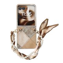 Retro Color Phone Case For Motorola Razr 50 60 Ultra Moto Razr Ultra 2025 Scarves Bracelet Protective PC Hard Shell Back Cover For Razr 50 Ultra