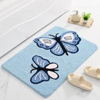 Aksominis Vonios Kašmyro Tirštinamas Kilimėlis Vonios Neslystantys Kilimai Praustuvėje Vonios Šoninis Grindų Kilimėlis Dušo kambario Kilimėlis Memory Foam 3D Pad 400mm*600mm mėlyna
