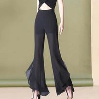 Women's Summer 2024 High Waist Chiffon Flare Pants - Slimming, Fashionable, Versatile, Wide-Leg Design 2XL for 128-140 lbs